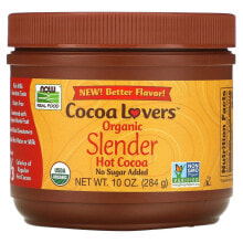 Какао, горячий шоколад now Foods, Real Food, Cocoa Lovers, Organic Slender, горячее какао, 284 г (10 унций)