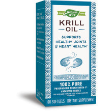Рыбий жир и Омега 3, 6, 9 Nature's Way EfaGold Krill Oil Масло криля для снижения риска ишемической болезни сердца 500 мг 60 гелевых капсул