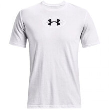 Мужские спортивные футболки мужская спортивная футболка белая с логотипом Under Armor Repeat Ss graphics T-shirt M 1371264 100