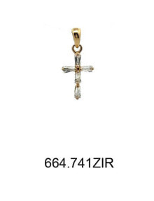 Купить кулоны и подвески Brilio: Gold pendant Cross with zircons 14/664.741ZIR