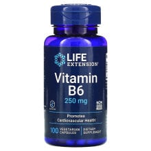Витамины группы В Life Extension, Vitamin B6, 250 mg, 100 Vegetarian Capsules