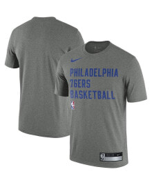 Nike men's Heather Gray Philadelphia 76ers 2023/24 Sideline Legend Performance Practice T-shirt