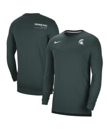 Nike men's Green Michigan State Spartans 2022 Coach Performance Long Sleeve V-Neck T-shirt