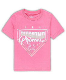 Outerstuff girls Toddler Pink Chicago Cubs Diamond Princess T-shirt