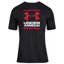 Мужские спортивные футболки мужская футболка спортивная черная с логотипом на груди для фитнеса Under Armour Foundation