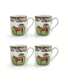 Thoroughbred Horse Mug, Set of 4