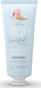 Fluff Super Food Body Cream Увлажняющий крем для тела с миндальным маслом и экстрактом алоэ вера и персиково-карамельным ароматом 150 мл