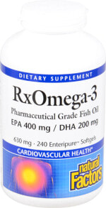 Рыбий жир и Омега 3, 6, 9 natural Factors  RxOmega-3 Factors Description Рыбий жир - омега 3 240 гелевых капсул