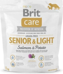 Сухие корма для собак Сухой корм для собак Brit, Care Grain-free Senior&Light, беззерновой, с лососем и картофелем