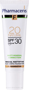 Getöntes mattierendes Gesichtsfluid SPF 30 - Pharmaceris F Mineral Mattifying Fluid Dermo-Foundation SPF 30