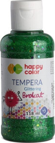 Детские краски для рисования happy Color Farba tempera brokatowa 118ml zielony