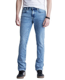 Buffalo David Bitton men's Ash Slim-Fit Light Blue Jeans in Sanded Wash