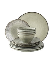 Solid 12 Piece Dinnerware Set, Service for 4