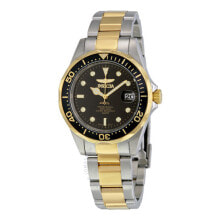 Мужские наручные часы с браслетом Мужские наручные часы с серебряным золотым браслетом Invicta Pro Diver Black Dial Two-tone Mens Watch 8934