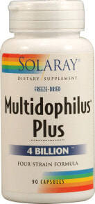 Пребиотики и пробиотики solaray Multidophilus Plus Пробиотический комплекс для восстановления микрофлоры кишечника 4 млрд КОЕ 4 штамма 90 веганских капсул