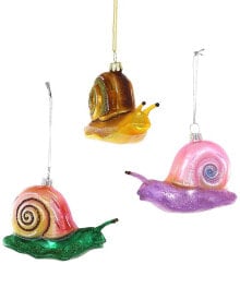 Cody Foster & Co. Fern Snail 3 Assorted Ornaments Multicolor