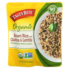 Рис tasty Bite, Органический коричневый рис с киноа и чечевицей, 250 г (8,8 унции) (Товар снят с продажи) 