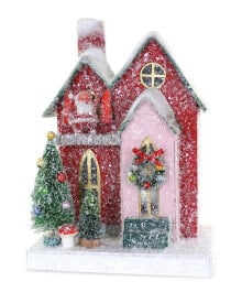 Cody Foster & Co. Petite Red House Holiday House Multicolor