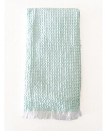 Anaya Home bright Aqua 2 Tone Turkish Cotton Waffle Bath Towel