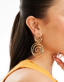 Купить женские ювелирные украшения Petit Moments: Petit Moments ispica molten swirl earrings in gold