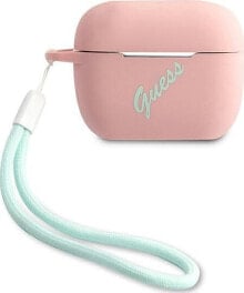 Купить аксессуары для наушников Guess: Guess Etui ochronne GUACAPLSVSPG Silicone Vintage do AirPods Pro różowo-zielone