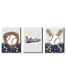 Batter Up - Baseball - Sports Themed Decor - 7.5 x 10 inches - Set of 3 Prints
