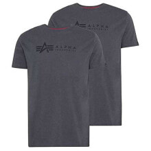 Мужские футболки ALPHA INDUSTRIES Label 2 Pack Short Sleeve T-Shirt