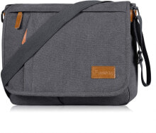 Мужские сумки для ноутбуков Сумка для переноски Estarer / сумка для ноутбука 14 / 15,6–17 / 17,3 дюйма для работы, университет, простой холст, серый, серый