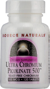 Минералы и микроэлементы Source Naturals Ultra Chromium Picolinate Ультра Пиколинат хрома  500 мкг  120 таблеток