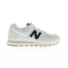 New Balance 574 U574NWB Mens Beige Suede Lace Up Lifestyle Sneakers Shoes 8