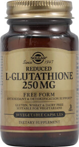 Антиоксиданты Solgar L-Glutathione  L-глутатион 250 мг 30 вегетарианских капсул