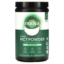 БАДы для похудения и контроля веса nutiva, Organic MCT Powder, Unflavored, 10.6 oz (300 g)