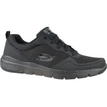 Мужская спортивная обувь для бега Мужские кроссовки спортивные для бега черные текстильные низкие  Skechers Flex Advantage 30