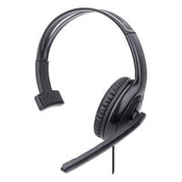 Manhattan Mono Over-Ear Headset (USB) - Microphone Boom (padded) - Retail Box Packaging - Adjustable Headband - In-Line Volume Control - Ear Cushion - USB-A for both sound and mic use - cable 1.5m - Three Year Warranty - Headset - Head-band - Office/Call 