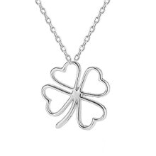 Женские ювелирные колье silver necklace with four-leaf clover AGS780 / 47