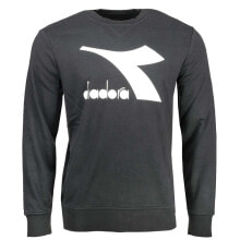 Купить черные мужские худи Diadora: Diadora Logo Chromia Crew Neck Sweatshirt Mens Black 177764-80013