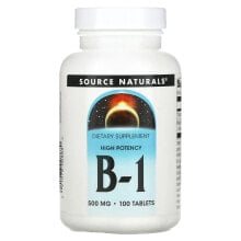 Витамины группы В Source Naturals, High Potency B-1, 500 mg, 100 Tablets