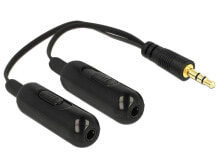 DeLOCK 0.19m, 3.5mm/2x3.5mm аудио кабель 0,19 m 3,5 мм 2 x 3,5 мм Черный 65683