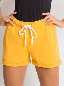 Женские шорты  Factory Price   на талии на резинке с шнуром, с карманами, подол с подворотом
