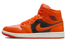 Jordan Air Jordan 1 Mid 中帮 复古篮球鞋 女款 红黑 / Кроссовки Jordan Air Jordan 1 Mid DM3381-600