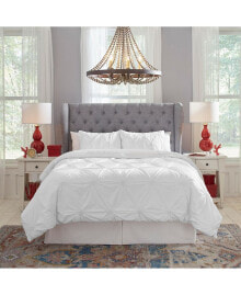 Pointehaven knotted Pintuck Duvet Cover Set, Twin/Twin XL