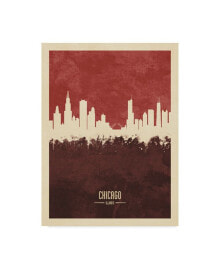 Trademark Global michael Tompsett Chicago Illinois Skyline Red II Canvas Art - 37