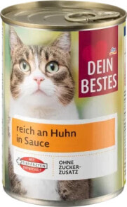 Купить влажные корма для кошек Dein Bestes: Nassfutter Katze, reich an Huhn in Sauce, 415 g