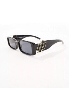 Le Specs cruel intentions rectangle sunglasses in black купить онлайн