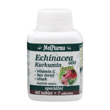 Эхинацея MedPharma --Эхинацея 600 Форте + куркумин + витамин С + черный + цинк 60 ст. + 7 табл.