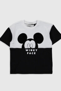 Mickey Mouse Kız Çocuk Yeni Siyah Cvl T-Shirt