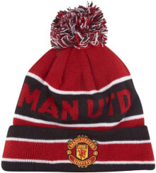 Мужская шапка красная черная трикотажная New Era Manchester United Beanie Dark Red/Black, OS