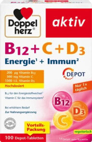 B12 + C + D3 Energie + Immun Tabletten 100St, 110 g