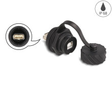 Delock Kabelverbinder USB 2.0 Typ-B Buchse zu 2.0 Typ-A zum Einbau mit
