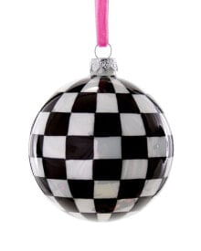 Cody Foster & Co. Checkered Bauble Large Black Ornament Multicolor